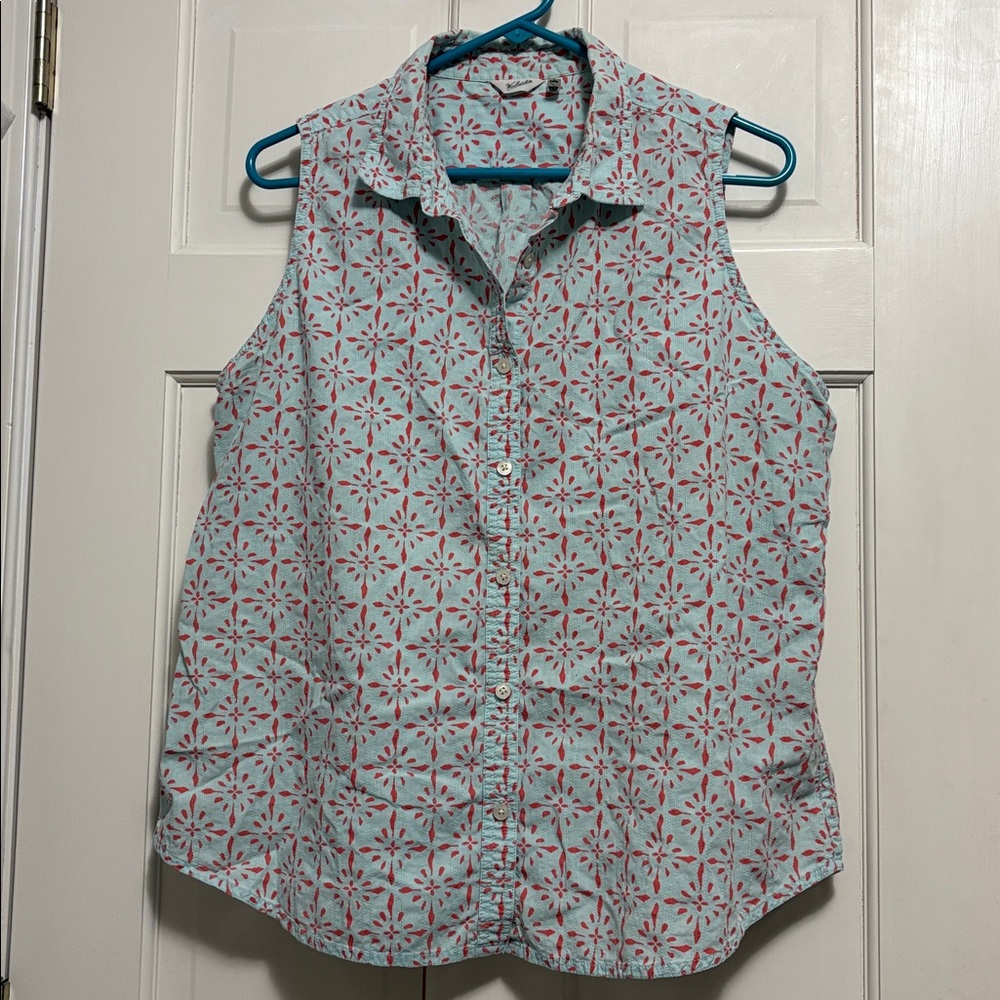 Woolrich Women’s Sleeveless Button Down Top Sz XL All Cotton